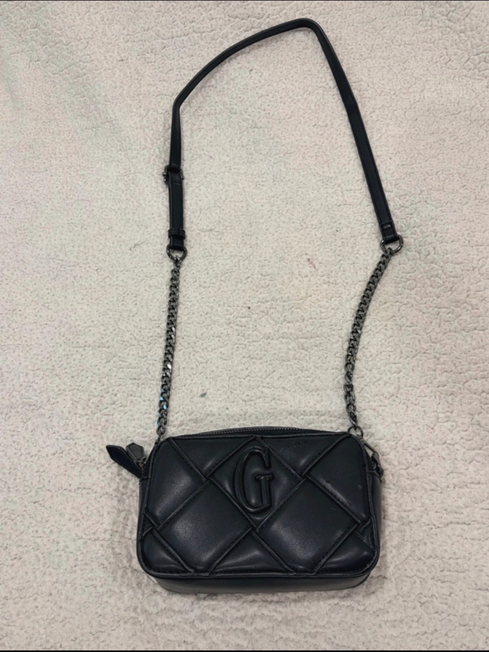 Guess Black Quilted Crossbody Bag